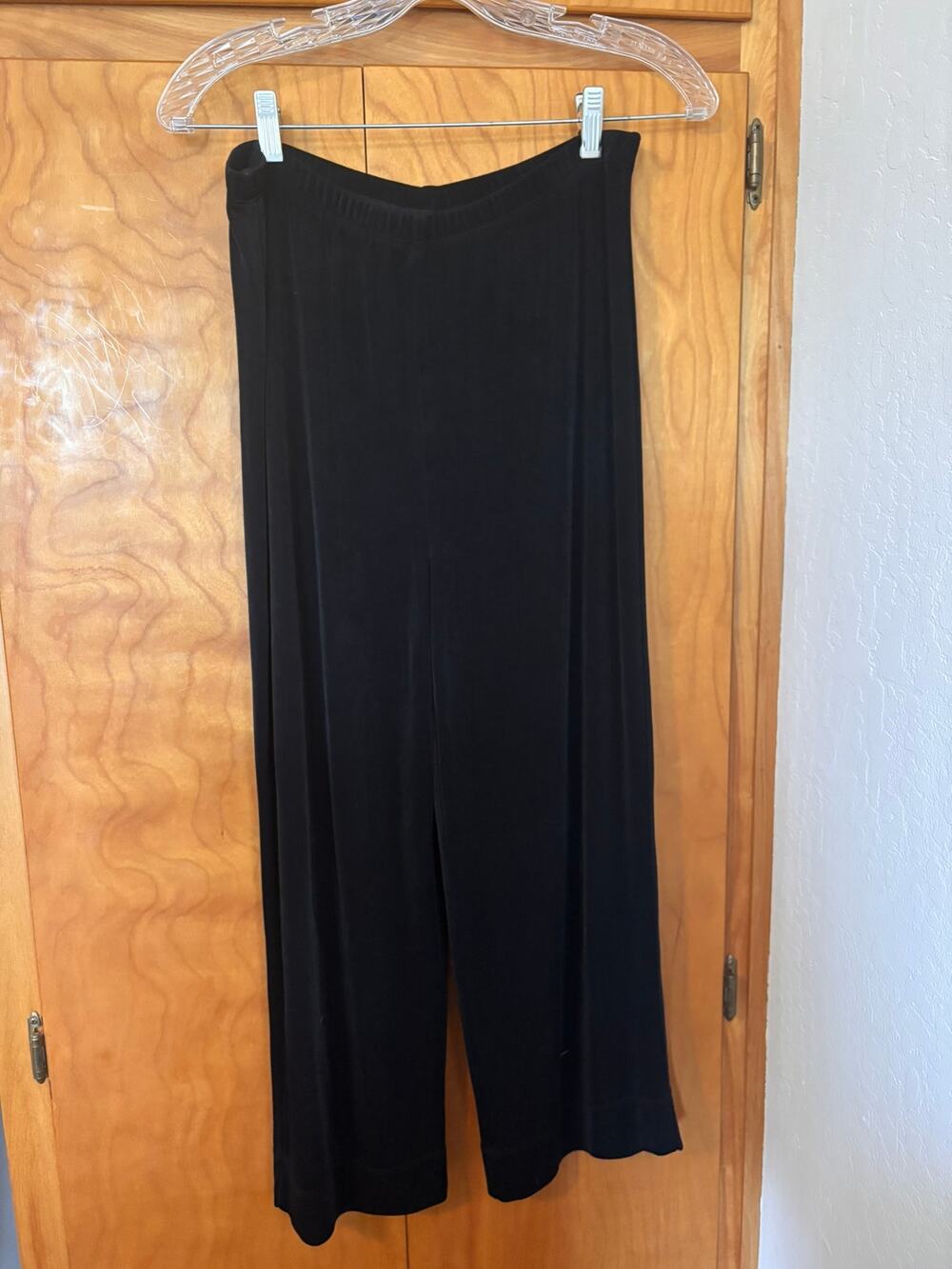 Vintage 90s Chico’s Travelers Black Slinky Wide Leg Pants Size 0 USA
